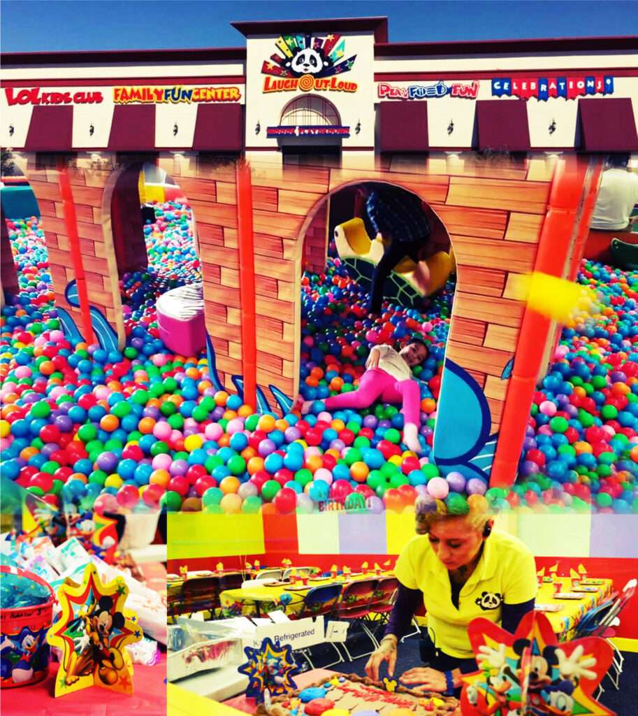 kids having fun playing in the ball pit at LOL Kids Club