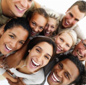 Group of smiling and happy employees