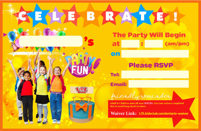 Party invitation for Ontario California