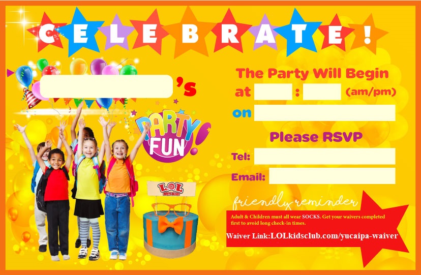 Yucaipa Party Invite